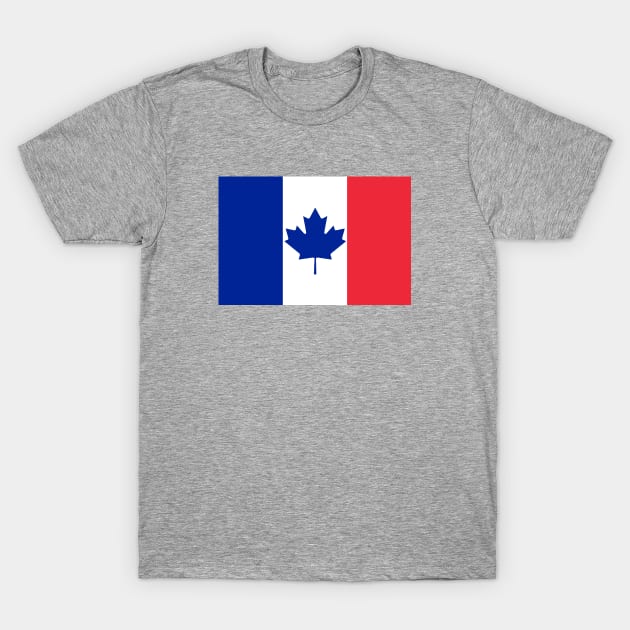 Canada - France Flag Mashup T-Shirt by phneep